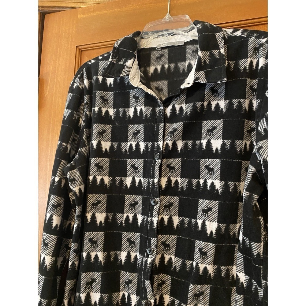 Shacket by Lee Riders Womens XL Moose Fleece Button Up Long Sleeve Cozy Soft